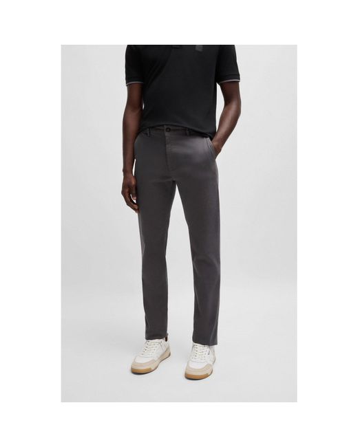 Boss Gray Slim-Fit Chinos for men