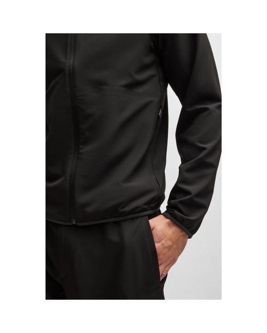 Boss Black Water-Repellent Jacket With Four-Way Stretch for men