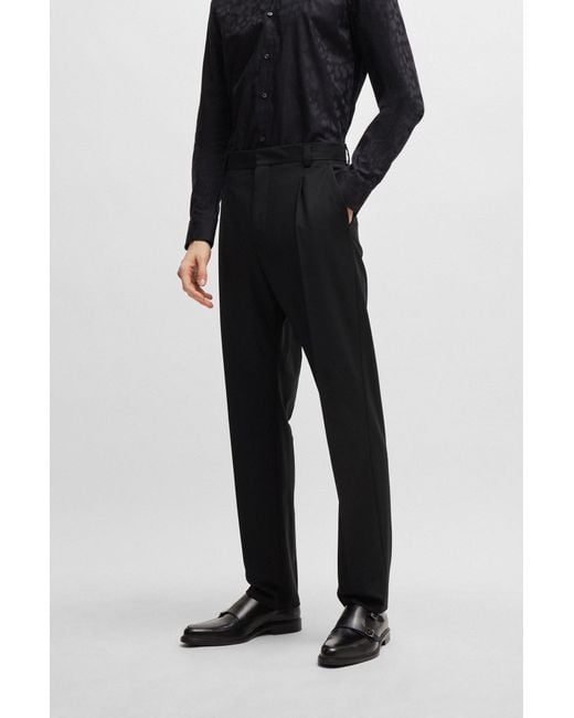 HUGO Black Regular-fit Suit In Performance-stretch Cloth for men
