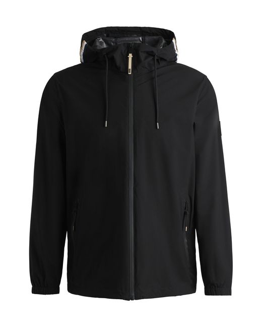 Boss Wasserdichte Reitsport-Jacke Mit Signature-Streifen in Black für Herren