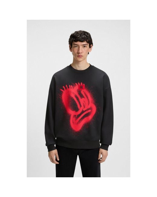 HUGO Red X Rb By Slawn Printed Cotton Oversized-Fit Sweatshirt for men