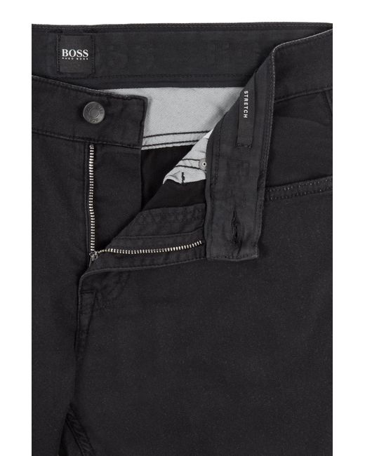 BOSS by HUGO BOSS Delaware3-1-20+ French-terry Stretch Denim Jeans in Black  for Men | Lyst Canada