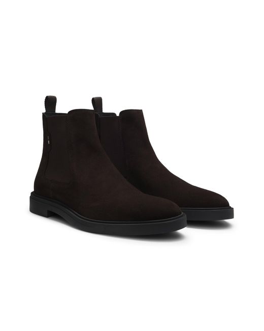 Bottines En Cuir Suédé À Rayures Emblématiques Boss pour homme en coloris Black