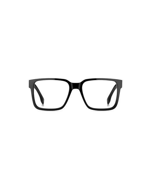 Boss Black Acetate Optical Frames With Logo Plaque for men