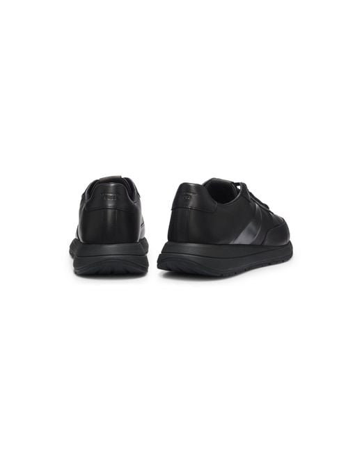 Boss Black Porsche X Leather Trainers With Perforated Details for men