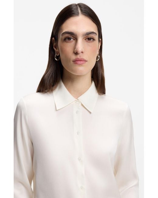 Boss Regular-Fit Blouse in het White