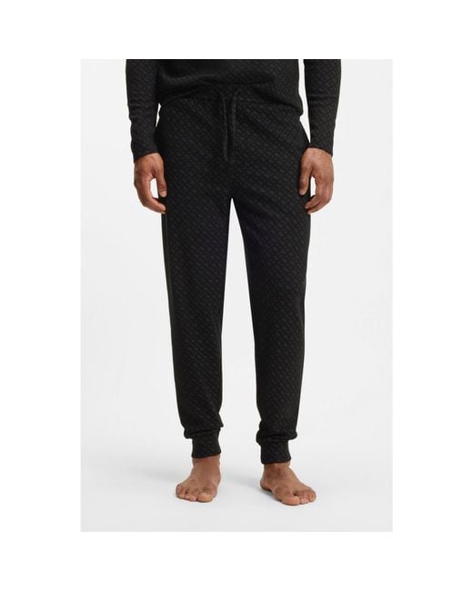 Boss Black Cuffed Pyjama Bottoms for men