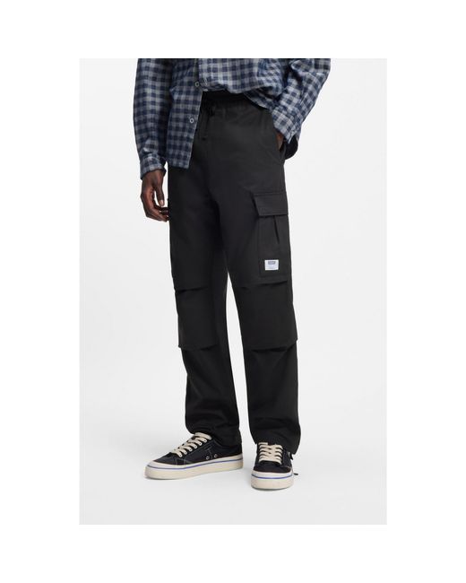 HUGO Blue Relaxed-Fit Trousers for men