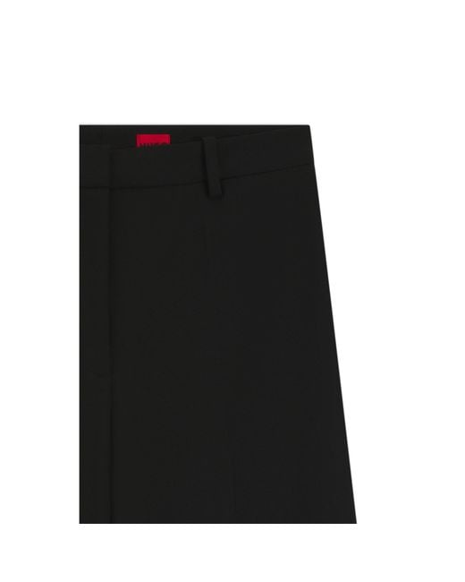HUGO Black Regular-Fit Flared-Leg Trousers