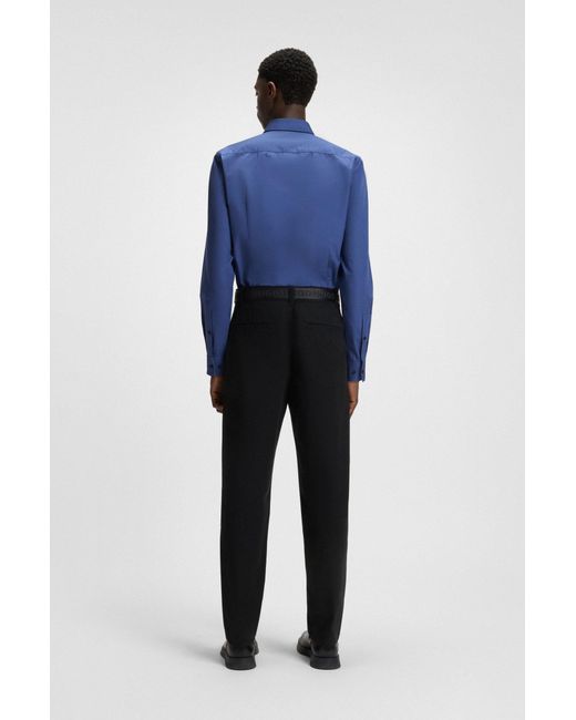 HUGO Slim-Fit Hemd Aus Bügelleichter Baumwoll-Popeline in Blue für Herren