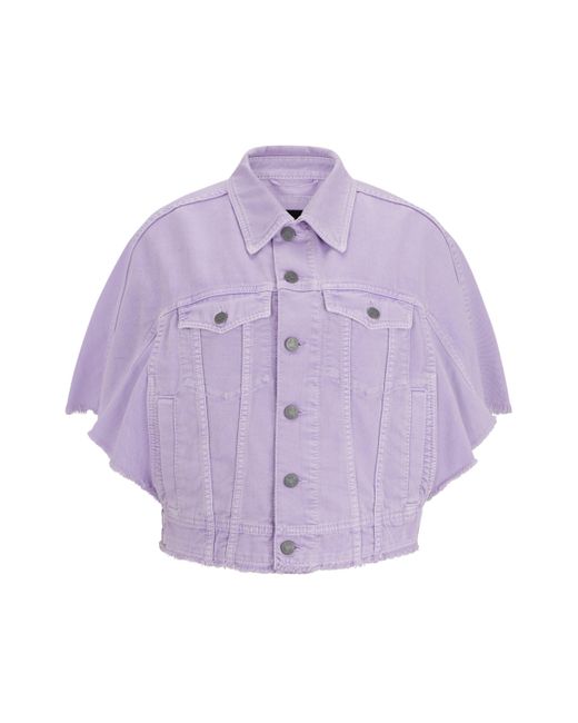Boss Purple Kurzarm-Jacke aus Baumwoll-Denim