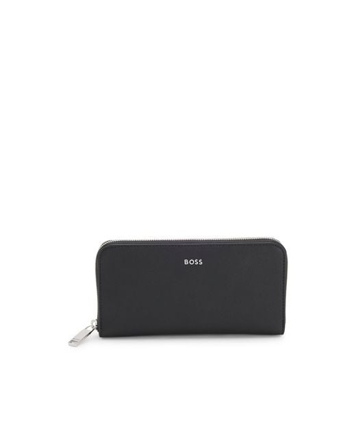 Boss Black Belt Bag With Logo Lettering for men