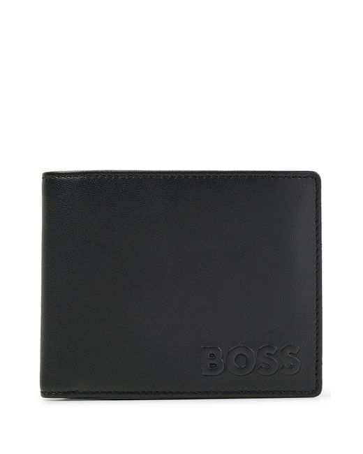 BOSS by HUGO BOSS Leather Trifold Wallet With Signaturestripe Detail