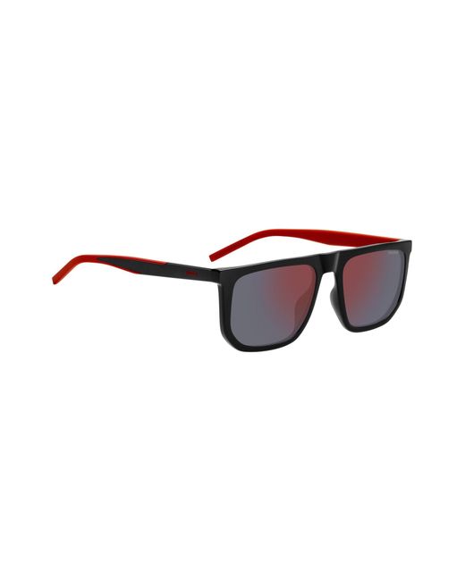 HUGO Schwarze Sonnenbrille Mit Zweifarbigen Bügeln in Black für Herren
