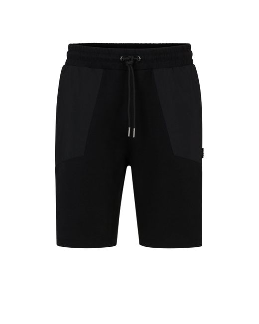 HUGO Relaxed-Fit Shorts aus Stretch-Baumwolle mit Kontrast-Taschen in Black für Herren