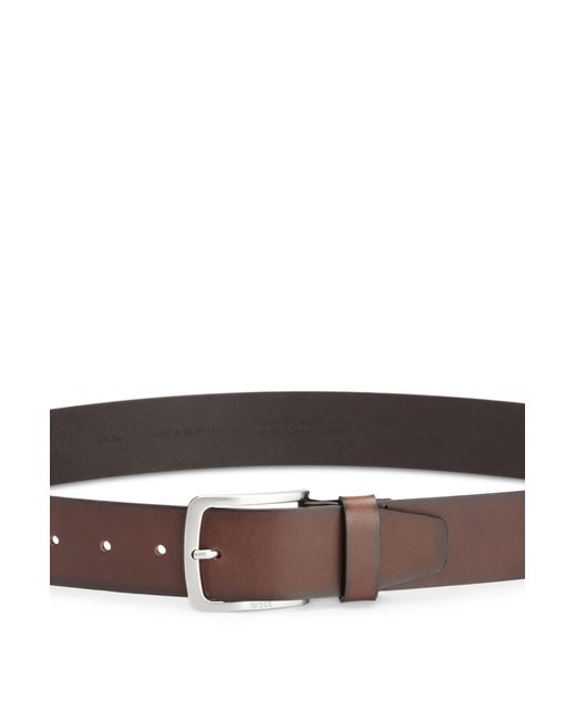 Boss Riem Van Italiaans Leer Met Logogravure Op Gesp in het Brown voor heren