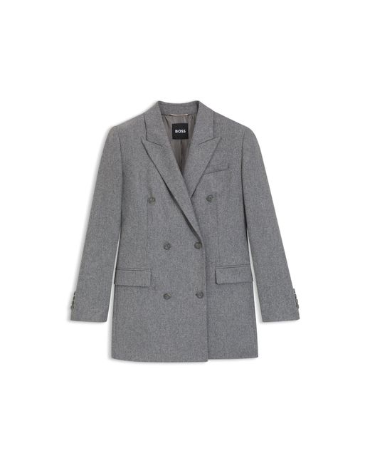 Boss Gray Regular-Fit Long-Length Blazer