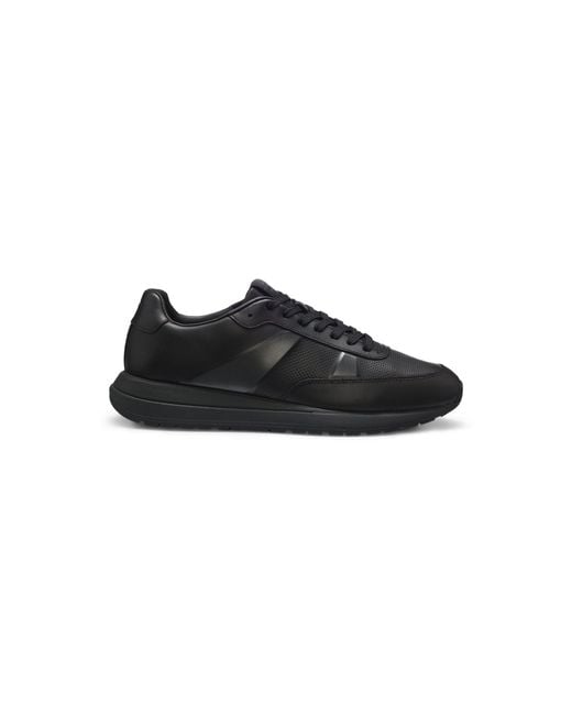 Boss Black Porsche X Leather Trainers With Perforated Details for men