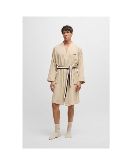 Boss Natural Cotton-Terry Dressing Gown With Quick-Dry Inner