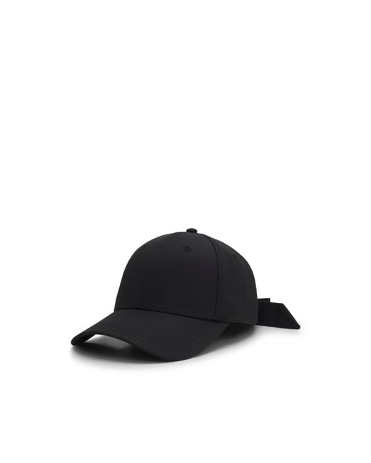 HUGO Black Logo-Embroidered Twill Cap With Bow Closure
