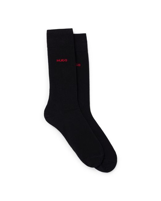 HUGO Black 2 Pack Of Logo Socks for men