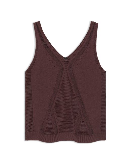 Boss Brown Knitted Top With Mixed Structures