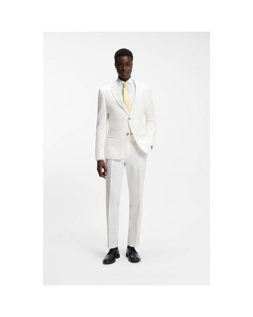 HUGO White Two-Piece Slim-Fit Suit for men