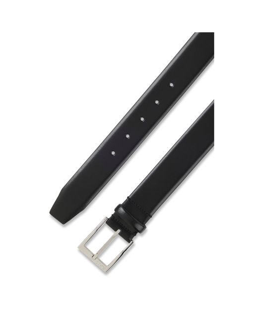 Boss Black Italian-Made Belt With Branded Buckle for men