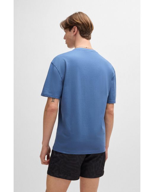 HUGO T-Shirt aus Baumwoll-Jersey mit UV-Schutz von LSF 50+ in Blue für Herren
