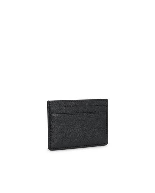 Boss Black Grained Faux-Leather Card Holder With Signature-Stripe Trim for men