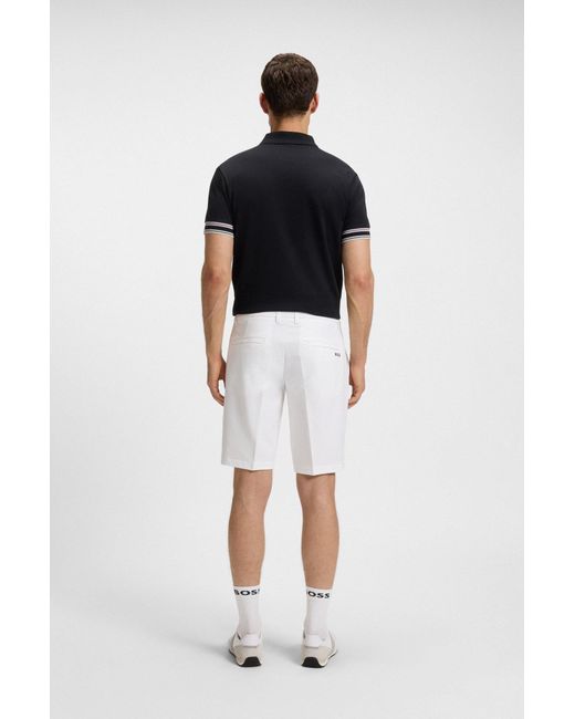 Boss Slim-Fit Shorts Aus Wasserabweisendem Stretch-Gewebe in White für Herren