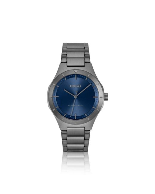 HUGO Blue Lit-Plated Watch With Dial for men