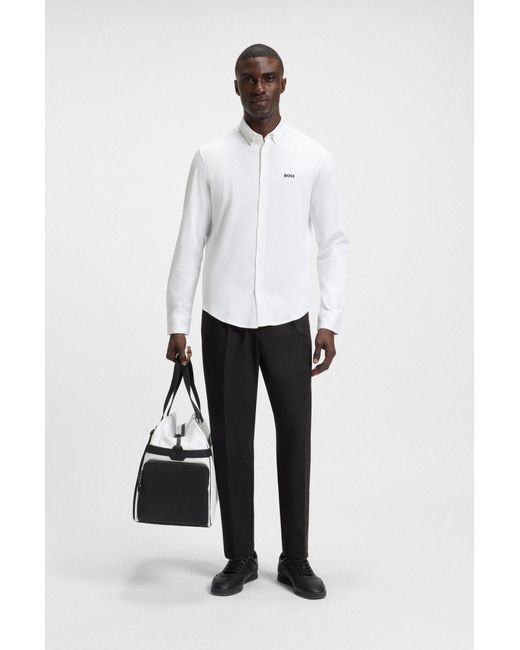 Boss Regular-Fit Hemd Aus Dynamischem Baumwoll-Jersey in White für Herren