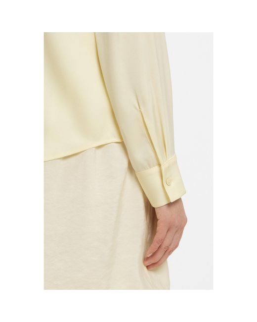 Boss Natural Stretch-Silk Blouse With Gathered Details