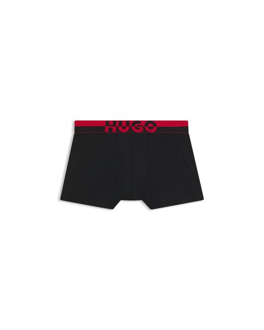 HUGO Black Three-Pack Of Modal-Blend Trunks With Logo Waistbands for men