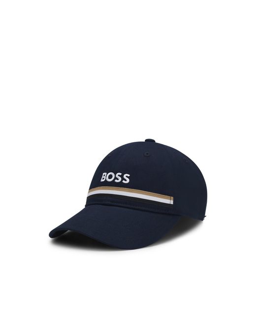 Boss Blue Equestrian Cotton Cap With Embroidered Logo for men