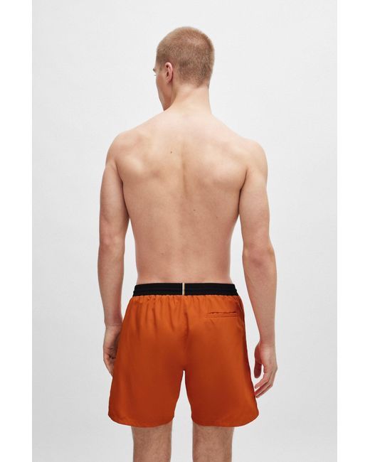 Boss Orange Quick-dry Swim Shorts With Contrast Details for men