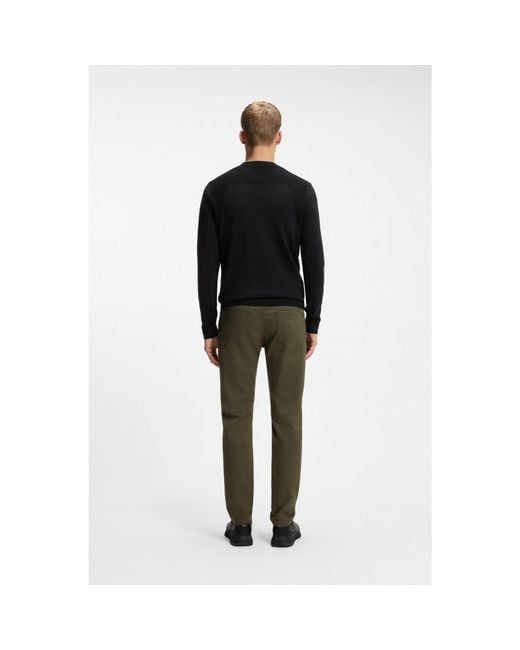 Boss Black Cotton-Blend Sweater With Bodymapping Structure for men