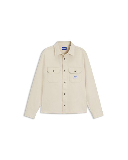 HUGO Natural Oversized-Fit Overshirt for men