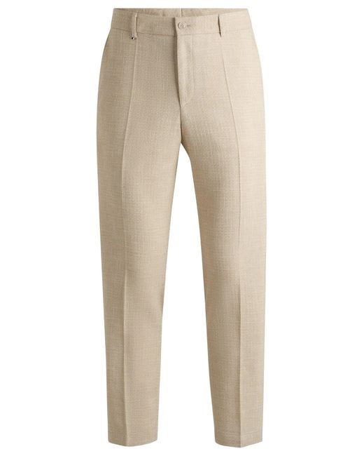 Boss Business-Hose Aus Filigran Gemustertem Tweed in Natural für Herren
