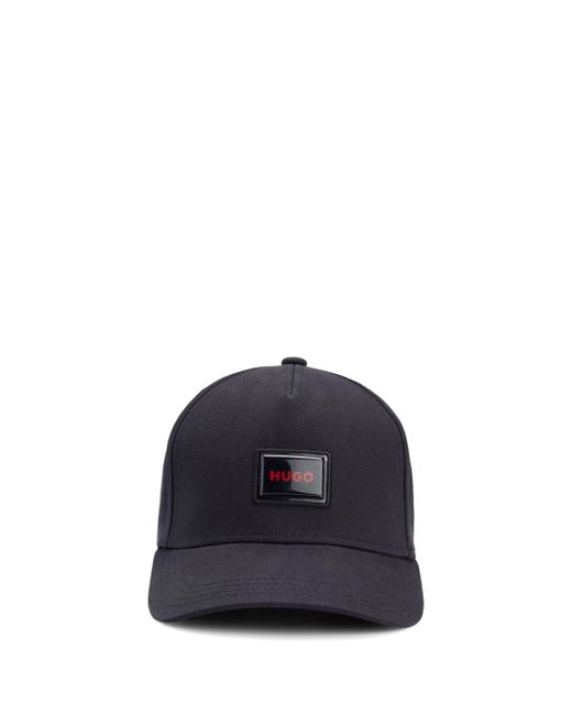 HUGO Blue Cotton-twill Cap With Logo Patch for men