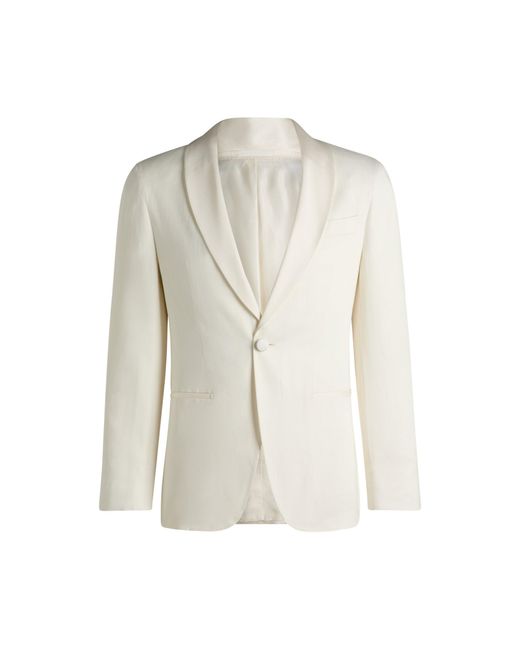 Boss White Slim-Fit Tuxedo Jacket for men