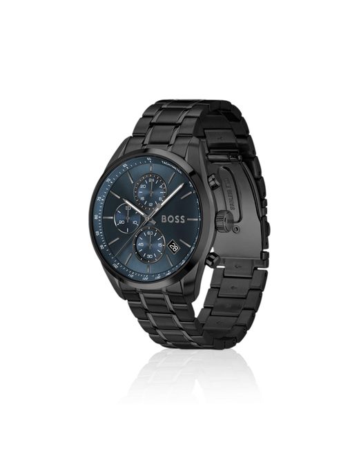 Boss Blue Grand Prix 44 Chronograph Watch With Dial for men