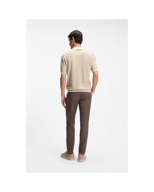Boss Natural Johnny-Collar Polo Sweater for men
