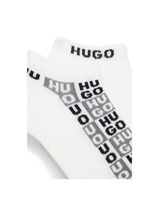 HUGO Metallic Two-Pack Of Ankle-Length Socks With Logo Intarsia for men
