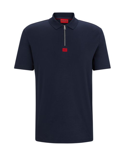 HUGO Poloshirt aus Baumwoll-Jersey mit Logo-Etikett in Blue für Herren
