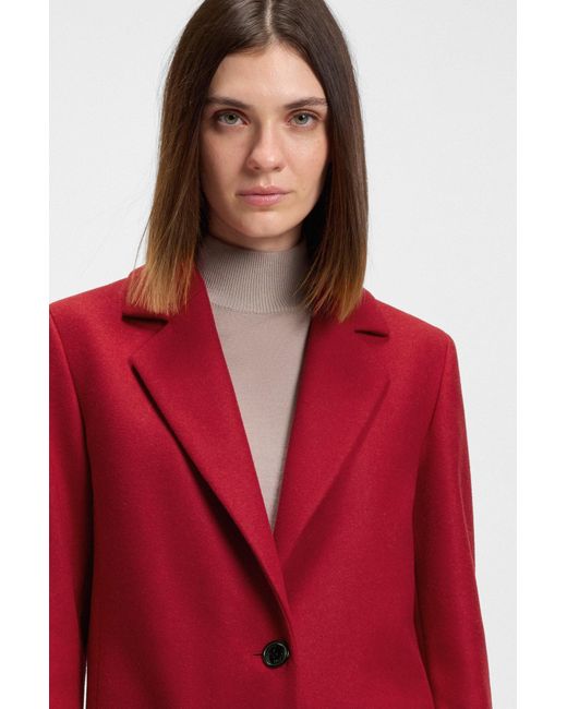 HUGO Red Relaxed-Fit Mantel Aus Woll-Mix