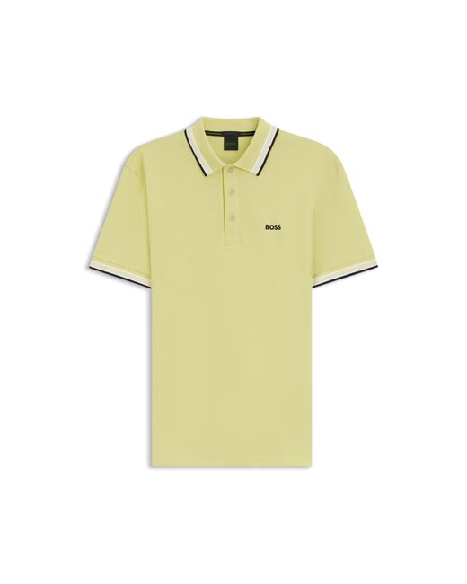 Boss Blue Contrast-Tipped Polo Shirt for men