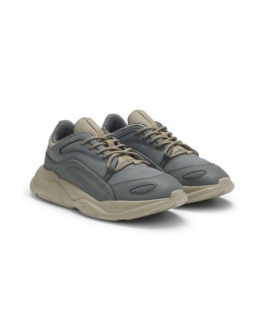 Baskets En Mélange De Matières Avec Finitions Réfléchissantes HUGO pour homme en coloris Multicolor