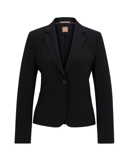 Boss Black Regular-fit button-up jacket in virgin wool